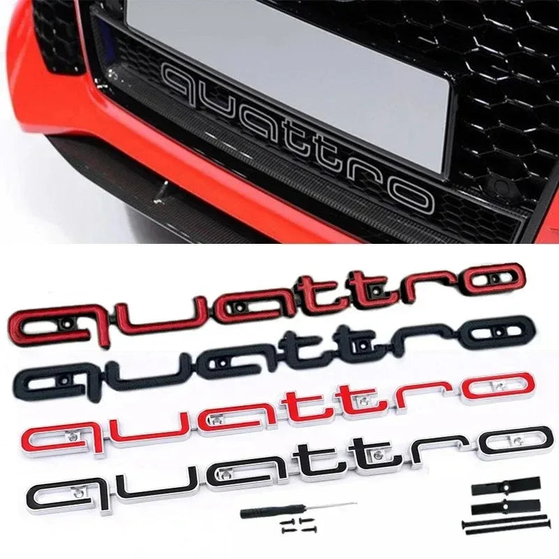 1Pc Front Grille Emblem 3D ABS Car Emblem Badge Auto for Audi Quattro Logo A3 A4 A5 A6 A6L A7 A8 Q3 Q5 Q7 S3 S4 S5 RS3 RS4 RS6