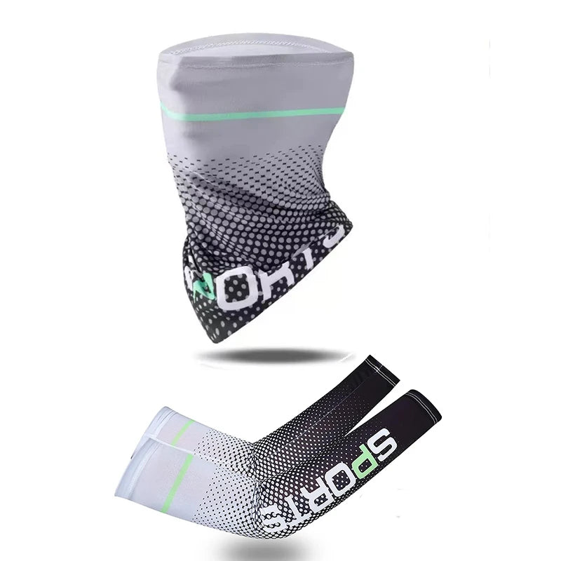 Ice Silk Sunscreen Mask For Men Women Outdoor Cycling Face Cover Solid Color Neck Wrap UV Protection Ear Bandana Scarf Summer