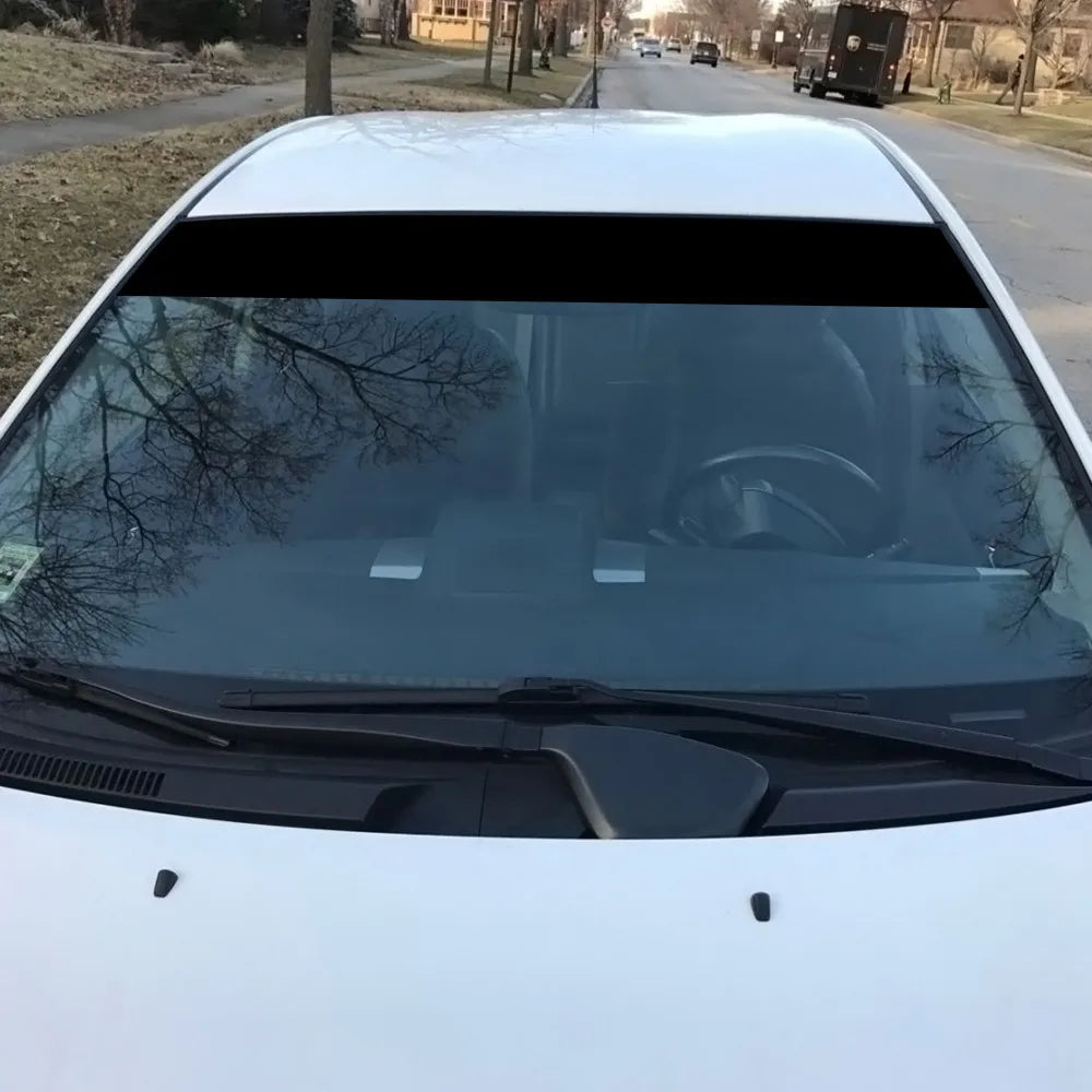 140x20cm Car Windscreen Visor Glossy Black Windshield Banner Strip Window Anti-UV Sun Shade Stickers