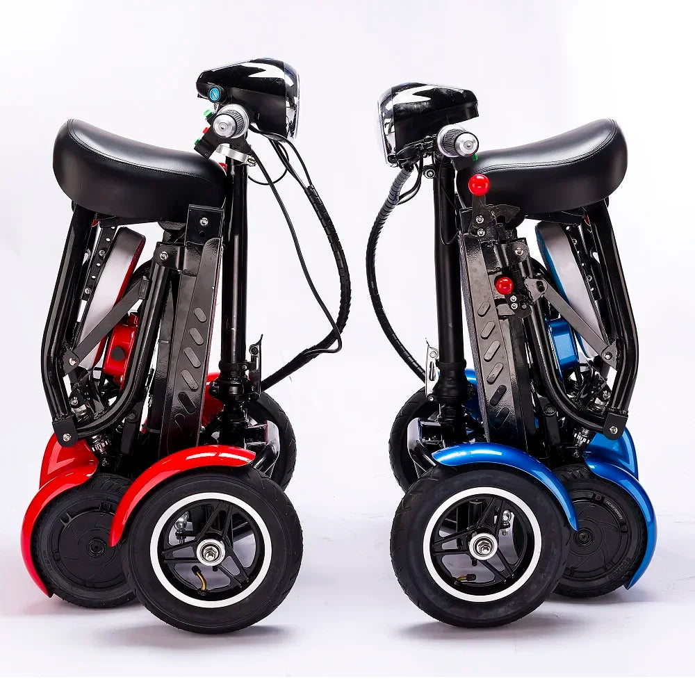 Foldable Four Wheel Electric Scooter for Old People Seniors Travel Folding Mobility Scooter 4 Wheels 250W Protable