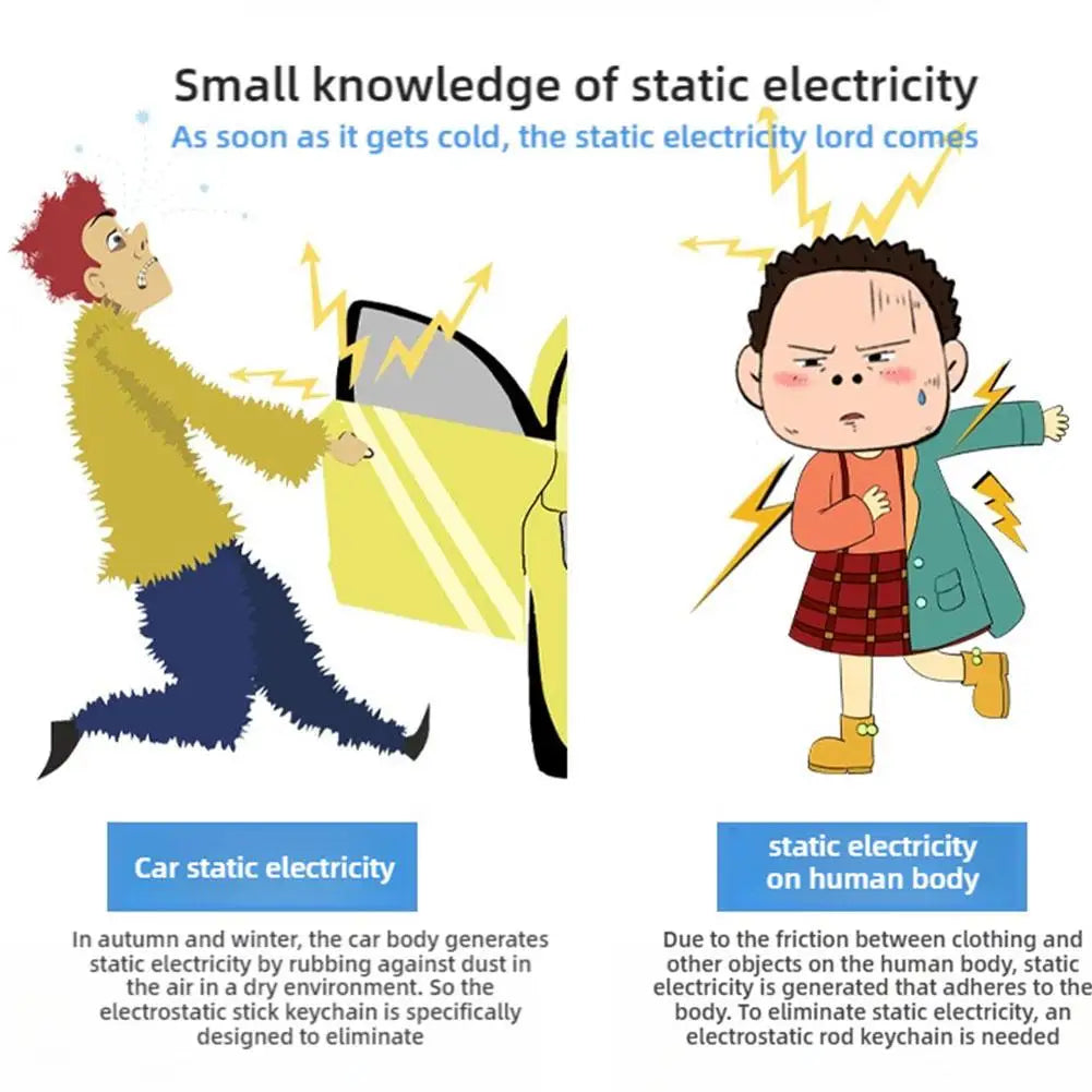 Human Body Static Eliminator Portable Anti-Static Keychain Static Electricity Remover Discharge Key Chain For Human Body