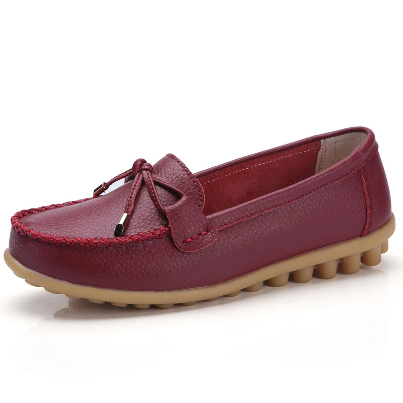 2025 New Woman Flats Shoes Ballet Flat Sneakers Genuine Leather Spring Soft Moccasins Ladies Boat Ballerina Espadrilles Creepers
