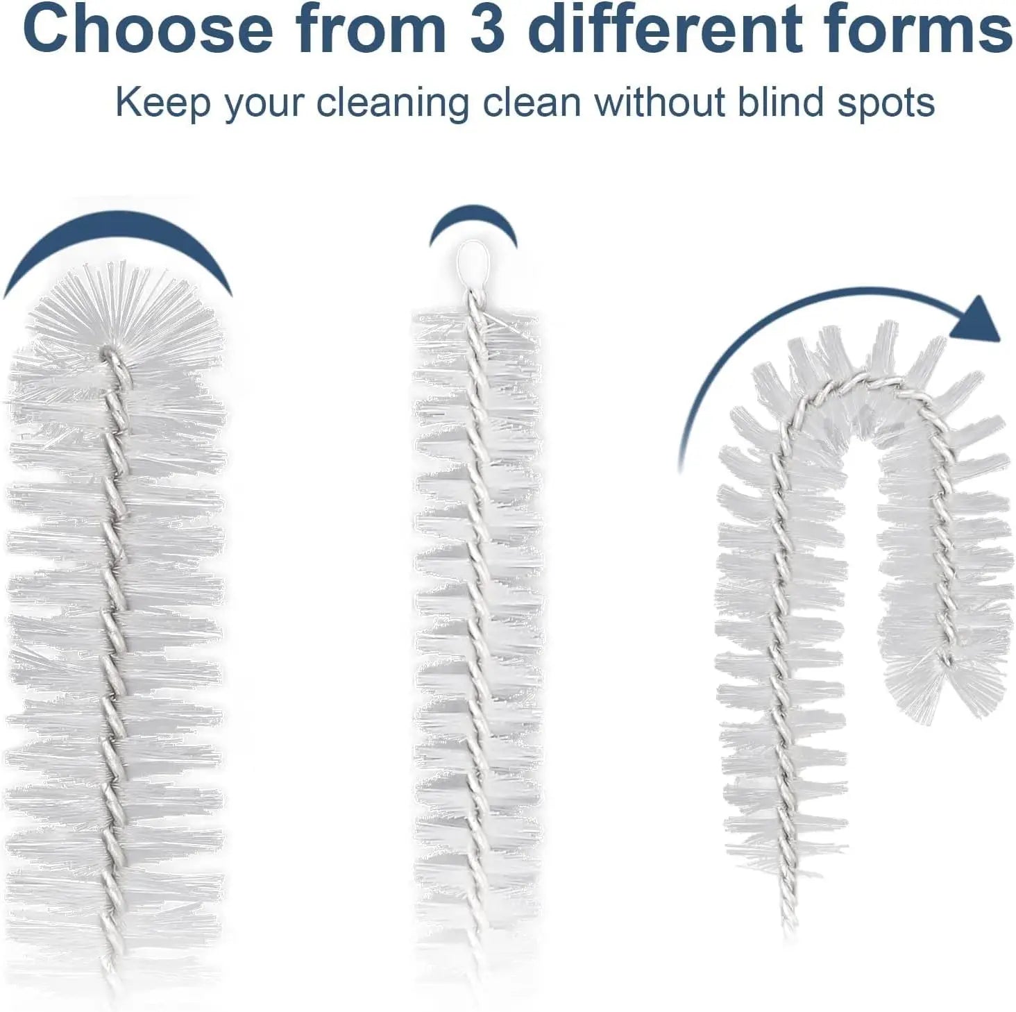 10Pcs Bottle Clean Brush 10pcs Set Stainless Steel Soft Hair Brush Pipette Straws Brush Multipurpose Household Cleaning Tools