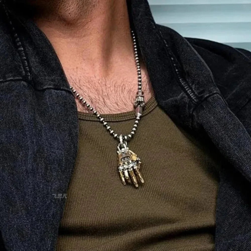 Robot Hand With Movable Fingers Mechanical Bionic Hand Pendant Car Interior Hanging Ornament EDC Charm Display Decoration