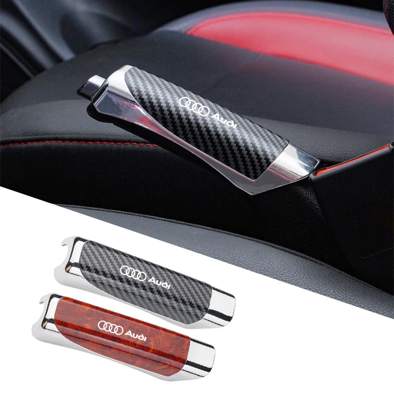 Carbon Fiber Car Hand Brake Grips Protection Cover Accessories For Audi Sline A4 B6 B8 S1 S2 S4 S5 S6 A1 A3 A6 C5 A5 A8 Stickers