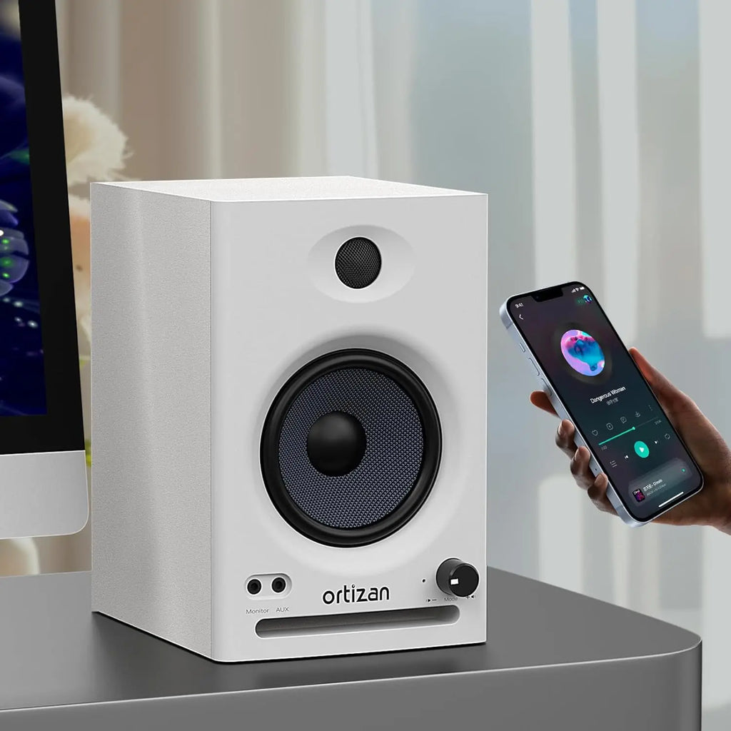 Enceintes de bibliothèque actives Ortizan, moniteur de studio, Bluetooth 5.3 sans fil, ordinateur, TV, PC, DAC USB, système de caisson de basses Hi-Fi pour la maison