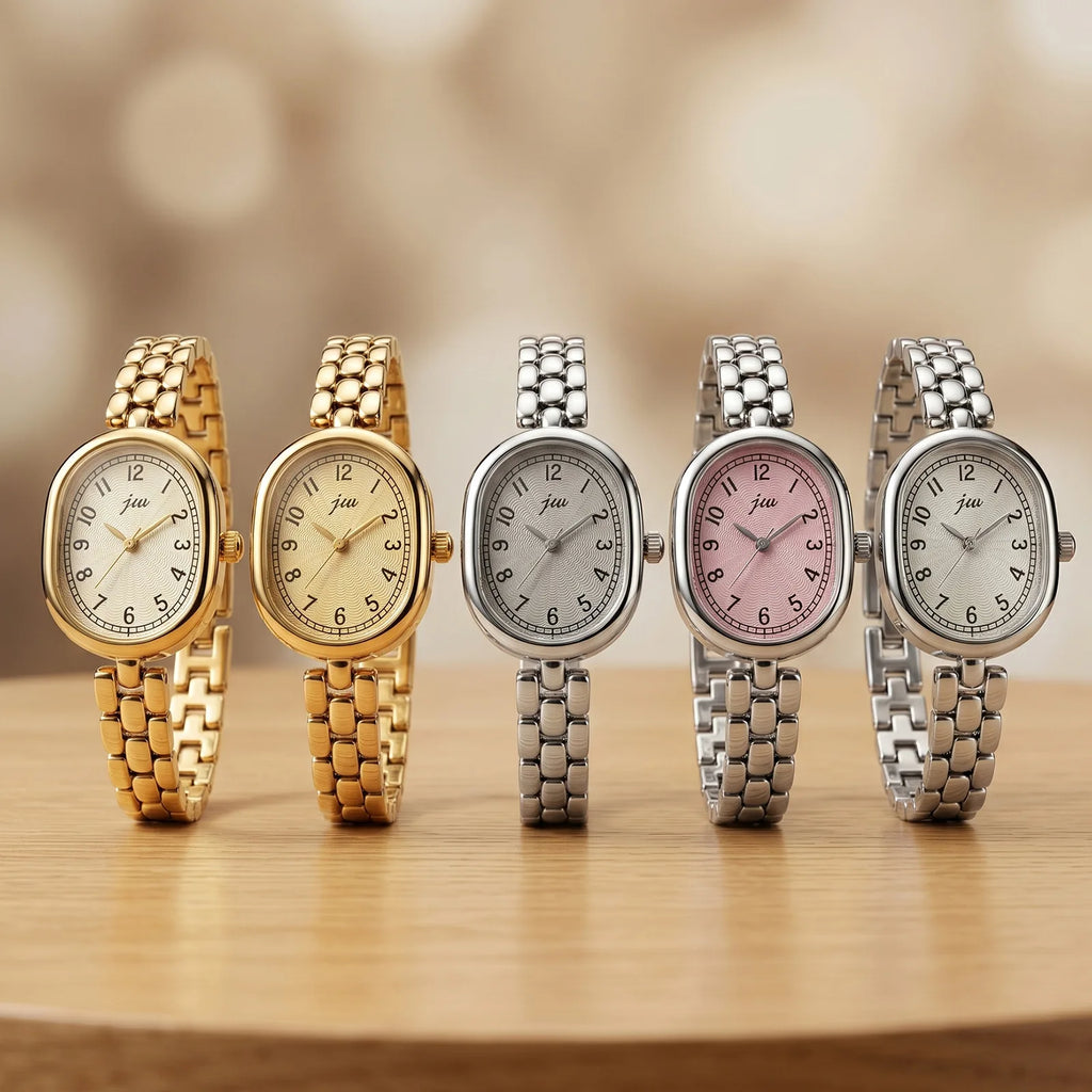 Watch Digital Dial Retro Oval Small Gold Watches Women Chain Strap Simple Female Fashion Light Luxury Quartz Clock Wristwatches