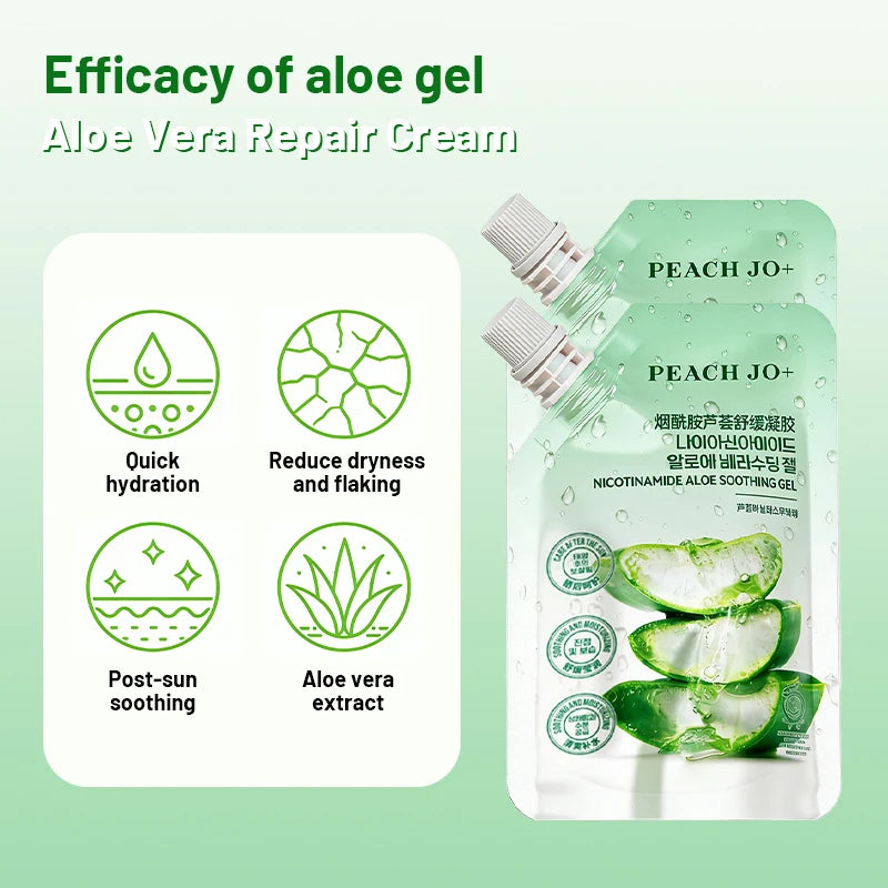 LGRAMER Aloe Vera Gel Face Cream Moisturizing Day Cream After Sun Repair Facial Essence Cream Beauty Facial Skin Care for Adults
