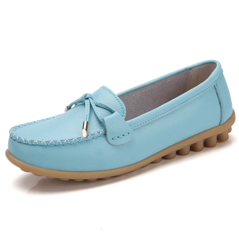 2025 New Woman Flats Shoes Ballet Flat Sneakers Genuine Leather Spring Soft Moccasins Ladies Boat Ballerina Espadrilles Creepers