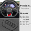 For Audi A7 A4 B6 B7 A6 C7 A3 8P 8V A8 S6 S7 S8 Q3 Q5 S3 RS3 TT Suede Steering Wheel Panel Sticker Emblem Decoration Accessories