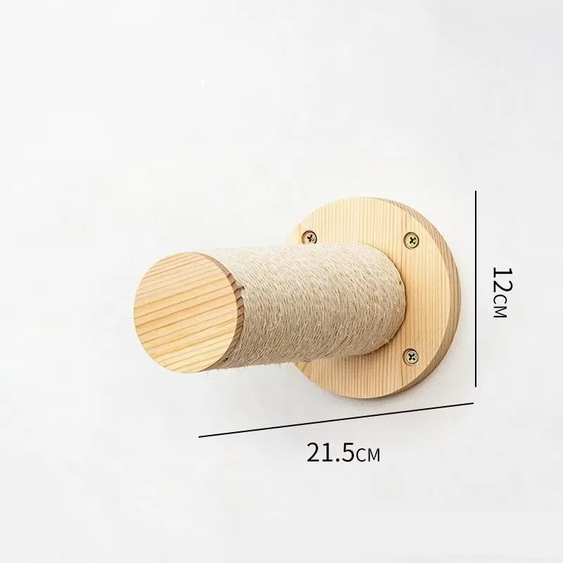 Wall Mounted Cat Climbing Shelves Cat House Cat Bridge Cat Hammock with Scratching Post and Pedals or Stairway for Kittens