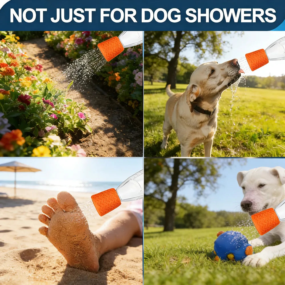 Silicone Pet Shower Head Dog Cat Bath Brush Outdoor Drinking Nozzle Leak-Proof Portable Water Saving Spray for Pets