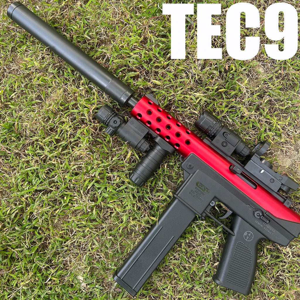 2026 New Product Tec9 Toy Gun with Infrared Flashlight, Red Dot Accessories, Manual and Electric Integrated, Three Colors Available, New Year Gift for Boys, Hot-Selling 7.4V Charging Set