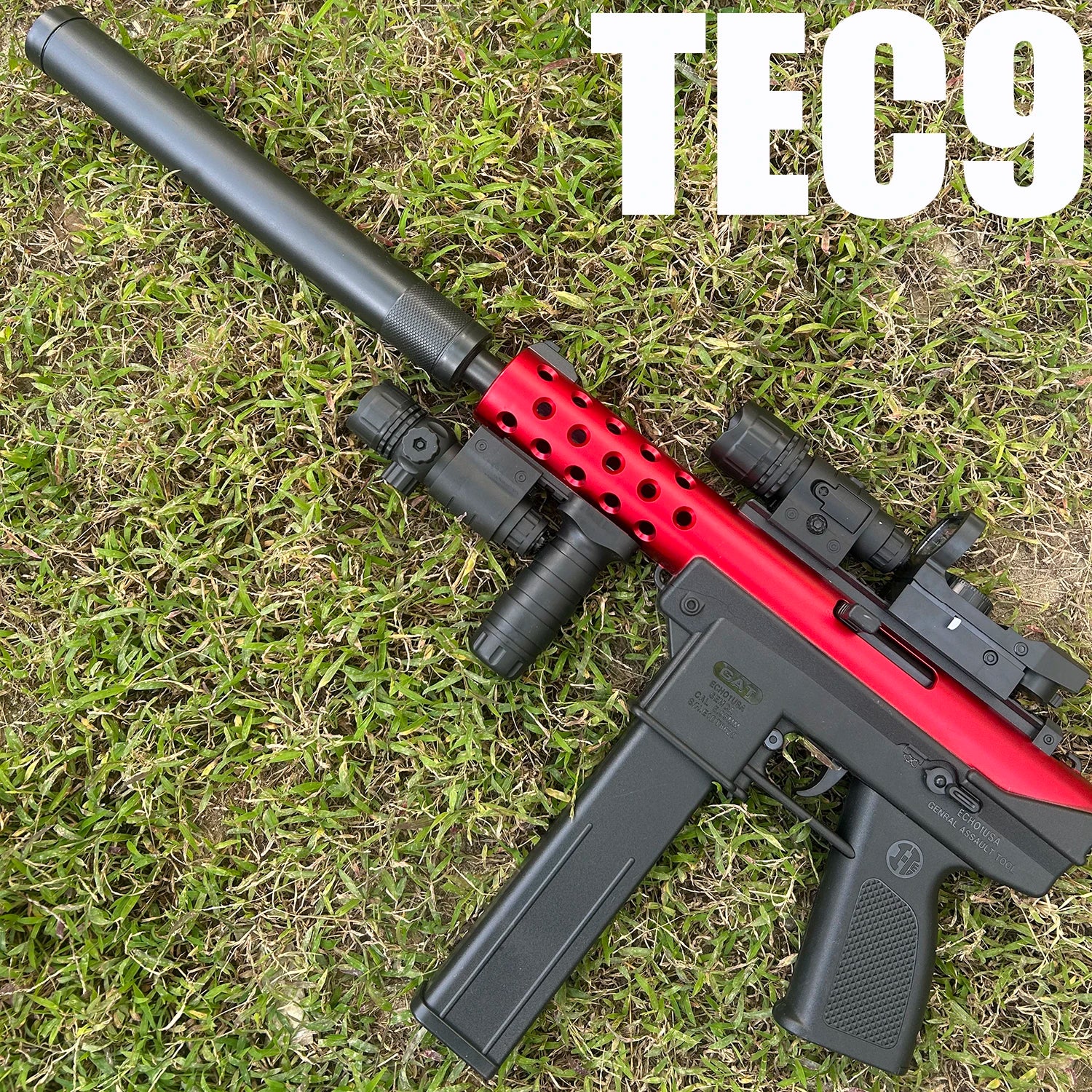 2026 New Product Tec9 Toy Gun with Infrared Flashlight, Red Dot Accessories, Manual and Electric Integrated, Three Colors Available, New Year Gift for Boys, Hot-Selling 7.4V Charging Set