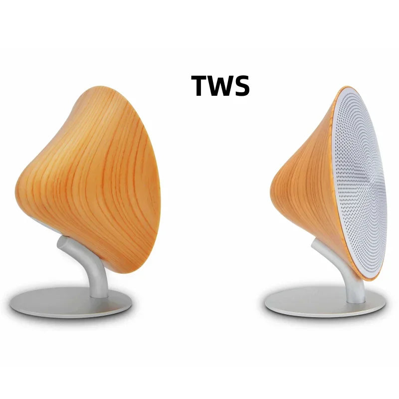Mini Wireless TWS Stereo Speaker Retro Wood Desktop Sound Box Support NFC Touch Surface Subwoofer Home Portable Bluetooth Audio
