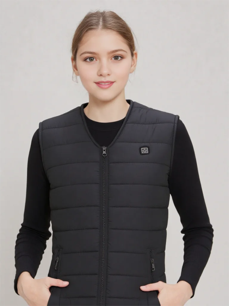 10 Area Electric Heated Vest Unisex V-neck USB Self Heating Jacket for Men Women Outdoor Heated Coat Winter Warm Clothes