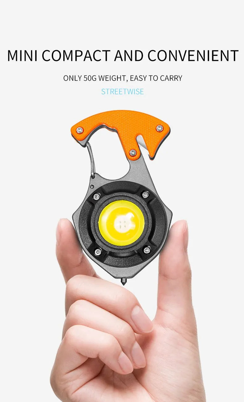 Multifunctional Portable Highlighting Light Type-c Fast Charging Large Capacity Battery Life Keychain Lamp COB Flashlight