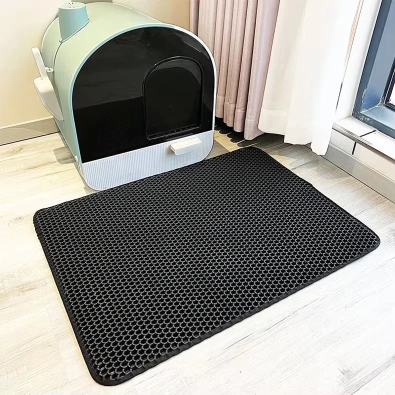 EVA Waterproof Pet Cat Litter Mat Double Layer Pet Litter Box Mat for Cat Non-slip Toilet Pad Washable Bed Mat Cat Accessories