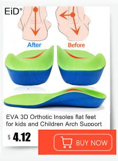 EiD New Arch Support 25mm Orthotic insole Black Leather orthotics Insoles for Flat Foot O/X Leg Corrected Shoe Sole insert pads