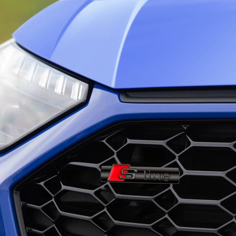 Car Goods Emblem Grill Front Hood Badge Grille For Audi Sline S line A4 B6 B8 S1 S2 S3 S4 S5 S6 A1 A3 A6 C5 A5 Car sticker