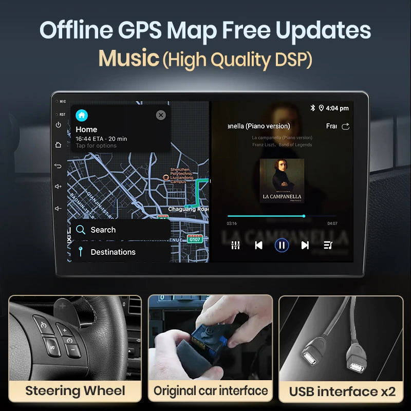 Junsun Wireless CarPlay Android Auto Car Radio For Peugeot 2008 208 2012 - 2018 GPS Multimedia 2 din