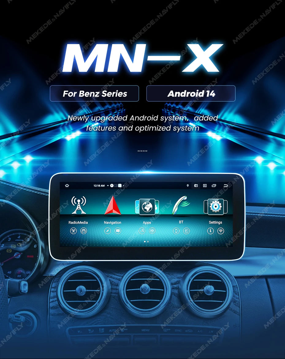 Android 14 Car Radio Wireless CarPlay For Mercedes-Benz A-Class W176 GLA X156 CLA C117 G Class W461 W463 DSP WIFI GPS Multimedia