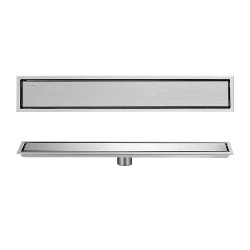 Invisible Tile Floor Drain Brshed Gold Black 304 Stainless Steel Lavatory Bathroom Shower Long Linear Drainage Side Floor Drains
