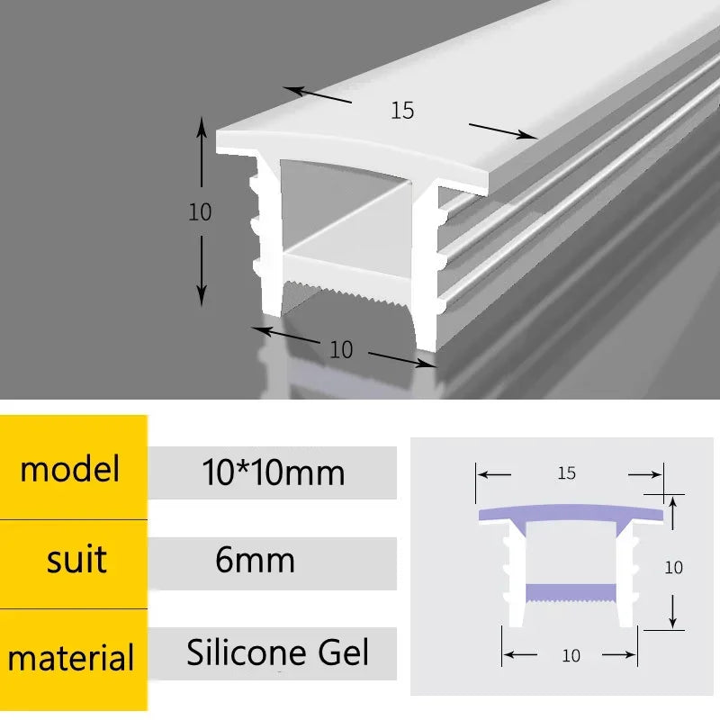 Recessed White Silicone Tube LED Neon Light Flexible Rope Channel Diffuser WS2811 WS2812B Outdoor Waterproof Ribbon Strip Tube