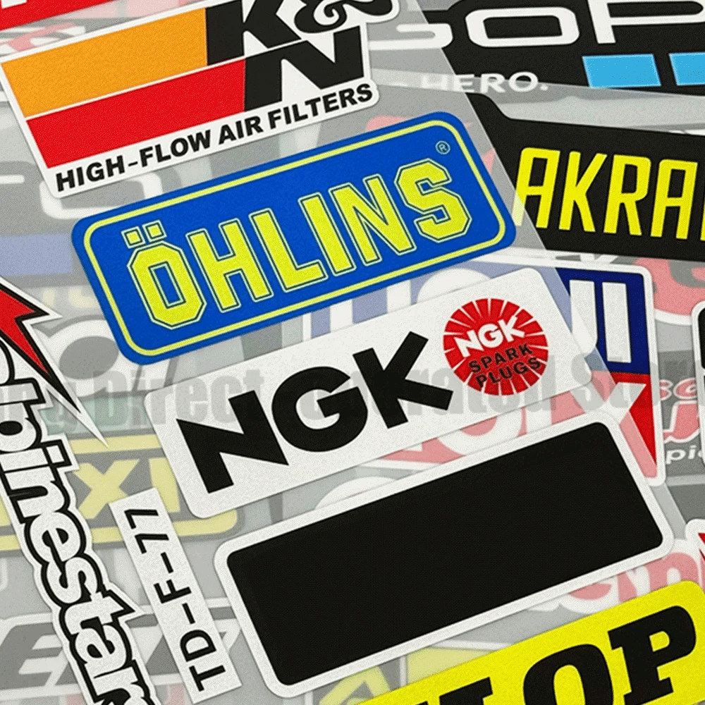 Racing Sponsor Style Decals Kit, Waterproof Reflective Vinyl Stickers for Auto Motorcycle Scooter Helmet Bike DIY Decoration