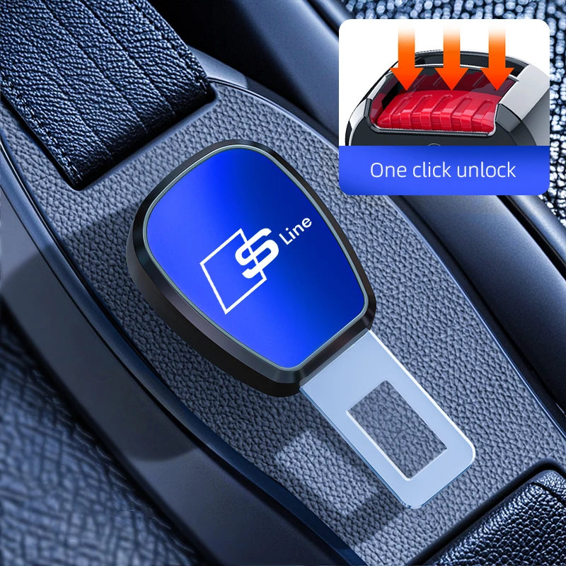 Car Seat Belt Clip Extender Metal Badge Lock Buckle For Audi Sline A3 A4 A5 A6 A7 A1 A2 A8 Q1 Q2 Q3 Q4 Q5 Q6 Q7 Q8 TT RS3 S5 B8
