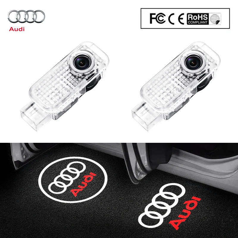 Lumière de bienvenue à LED pour portière de voiture Audi A4 A8 Q3 Q5 Q7 B5 B6 B7 B8 B9 A1 A3 8V 8P 8L A6 C5 C6 C7 style Quattr TYD-Audi 2