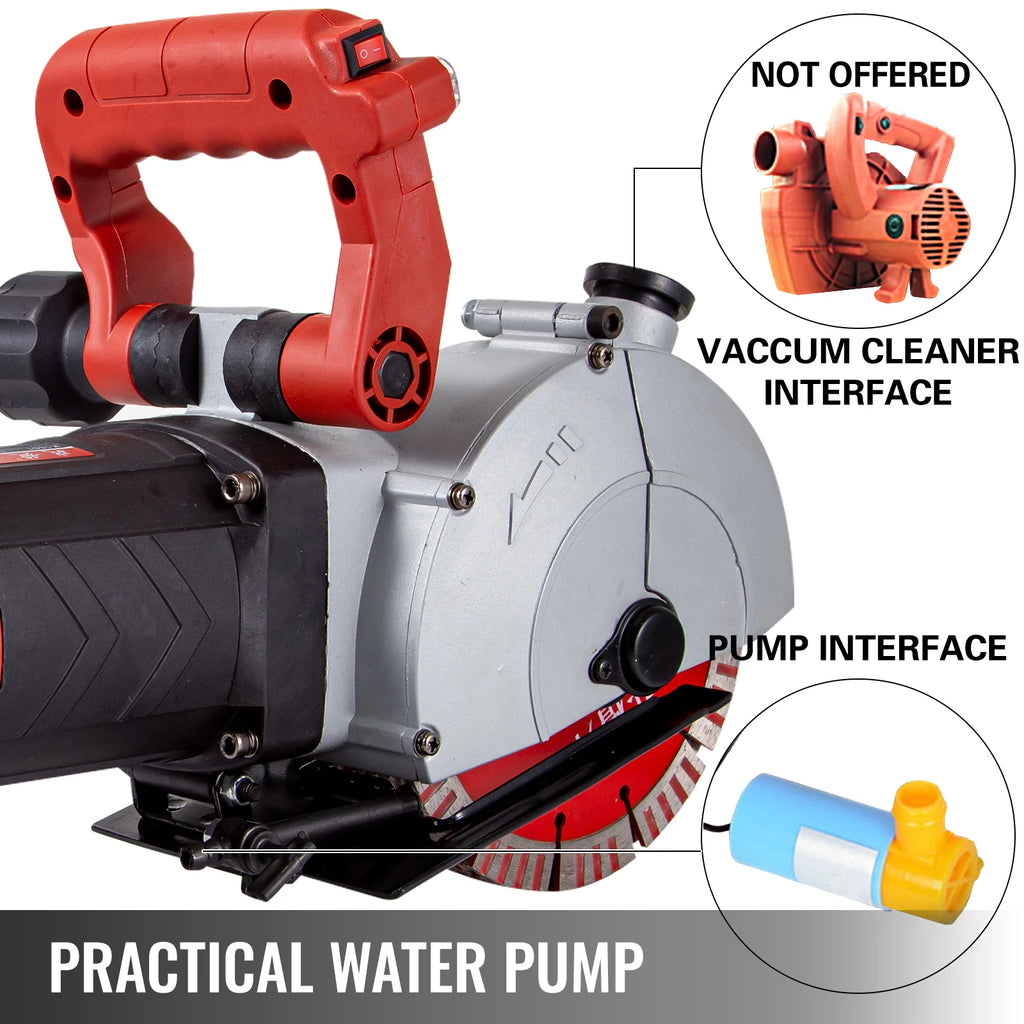 SucceBuy Max Rainureuse Murale 4800W Découpeuse à Béton Électrique avec Visée Laser Machine à Rainurer 125mm Scie Circulaire Outil de Coupe