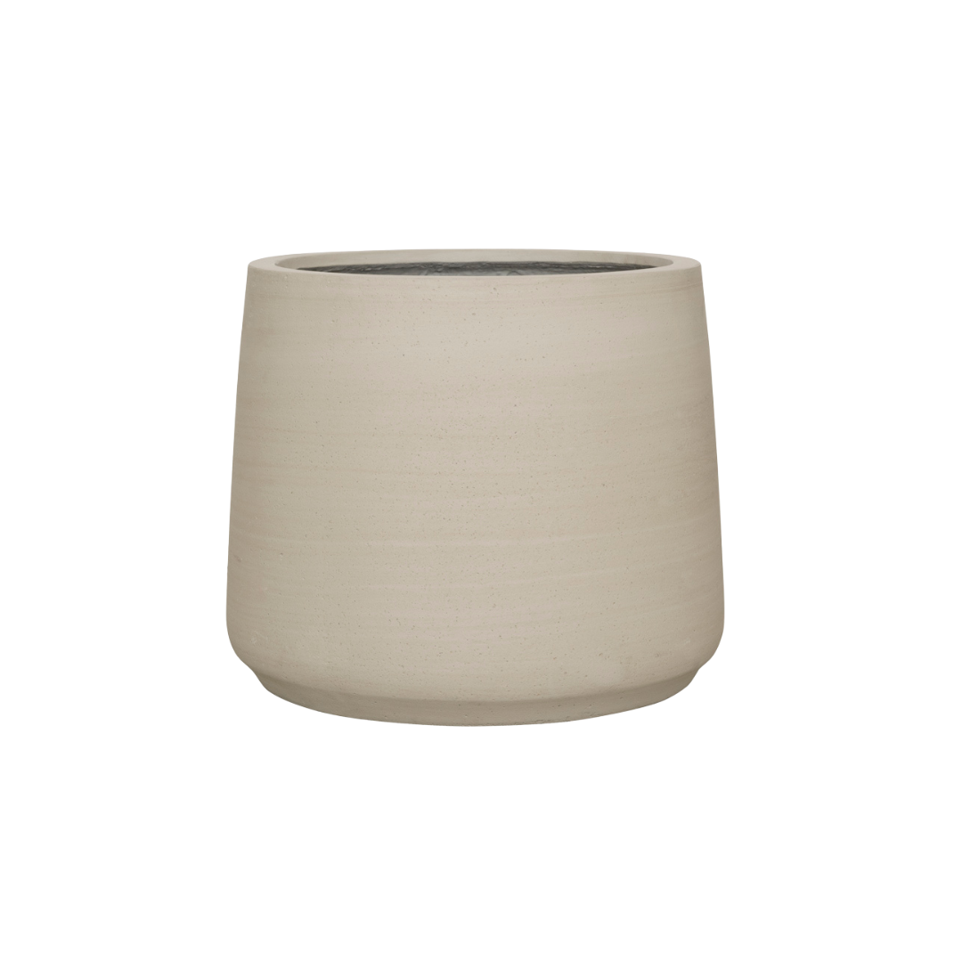 Pflanzgefäß Jumbo Patt Beige Washed – D23xH19cm – Blumentopf in Beton – Optik – Stilvoller Pflanzkübel für Innen & Außen
